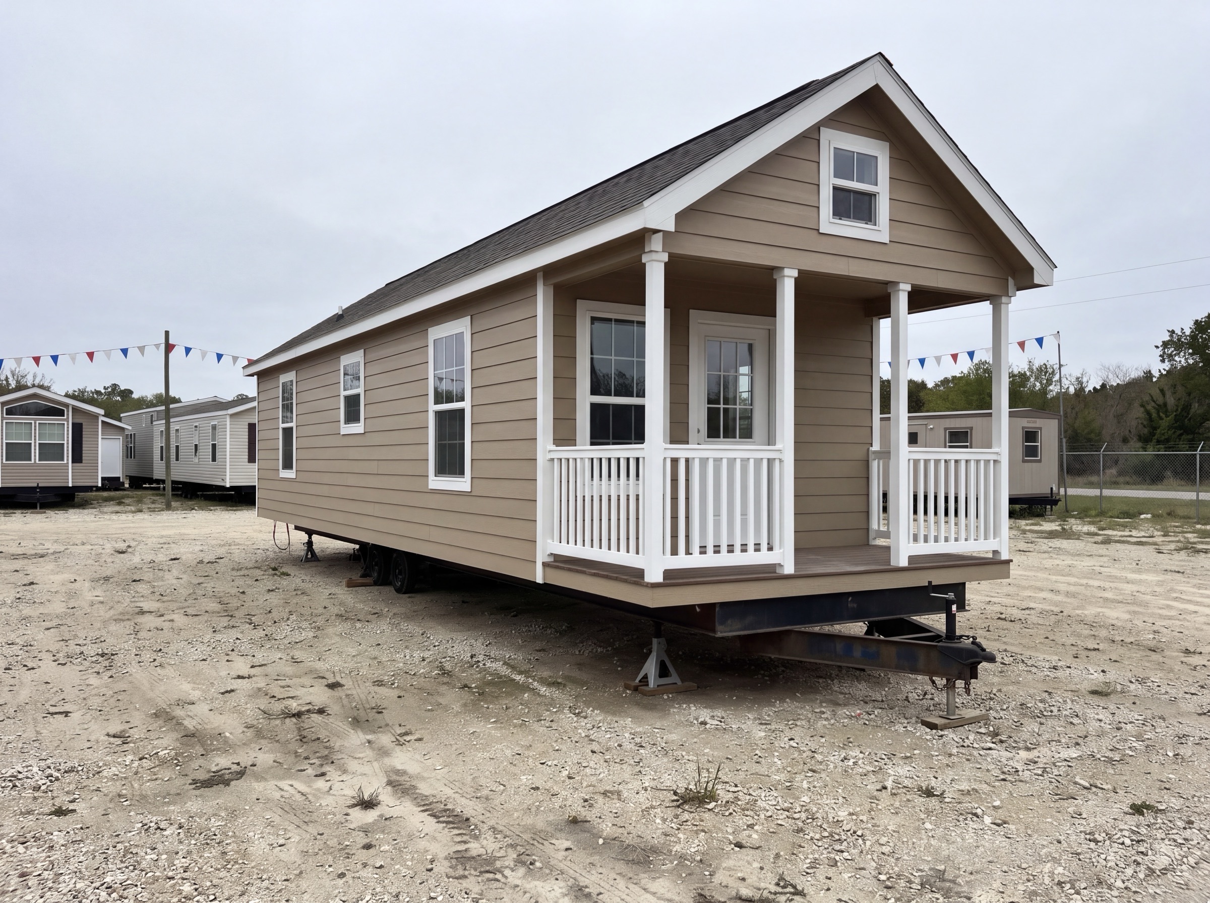 Original photo: park model home on a dealer lot